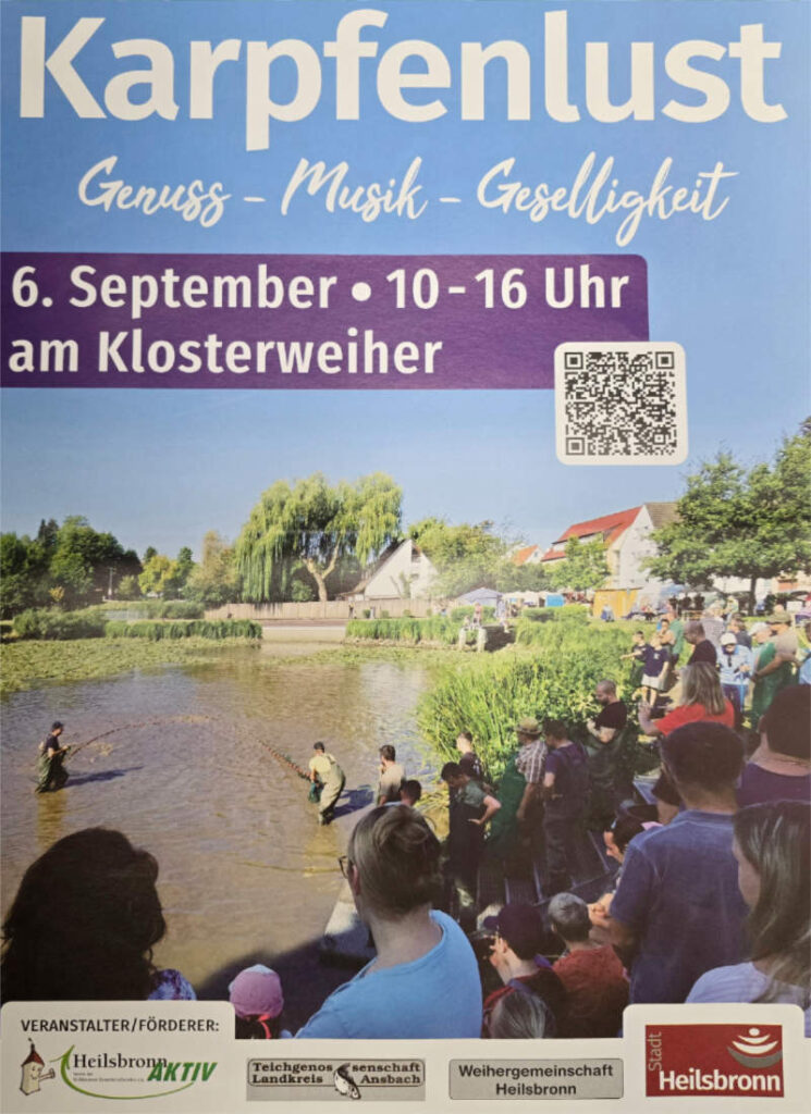 Karpfenlust am Klosterweiher in Heilsbronn
