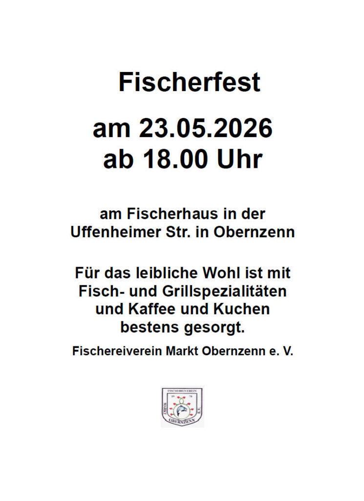 Fischerfest am 23. Mai 26 in Obernzenn